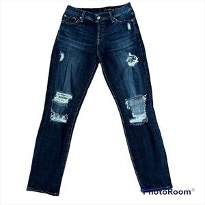 7 for all mankind distressed josefina boyfriend jean size 24 dark wash